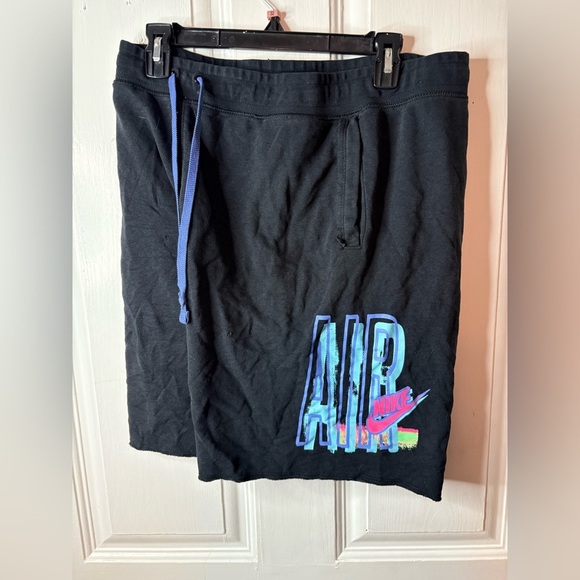 Nike air black & blue sweat shorts size large - Picture 1 of 9